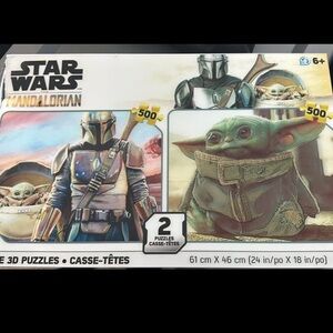 Star Wars Mandalorian TWO 3D Puzzles 6+, excellent condition, but box damaged.